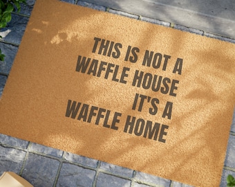 Funny 'Waffle Home' Coir Doormat | Outdoor Welcome Mat