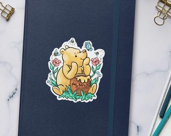Classic Winnie Yellow Bear Hardcover bound notebook | Precious Pooh Art Journal | Cottage Core Aesthetic Diary | Silly Old Pooh Bear