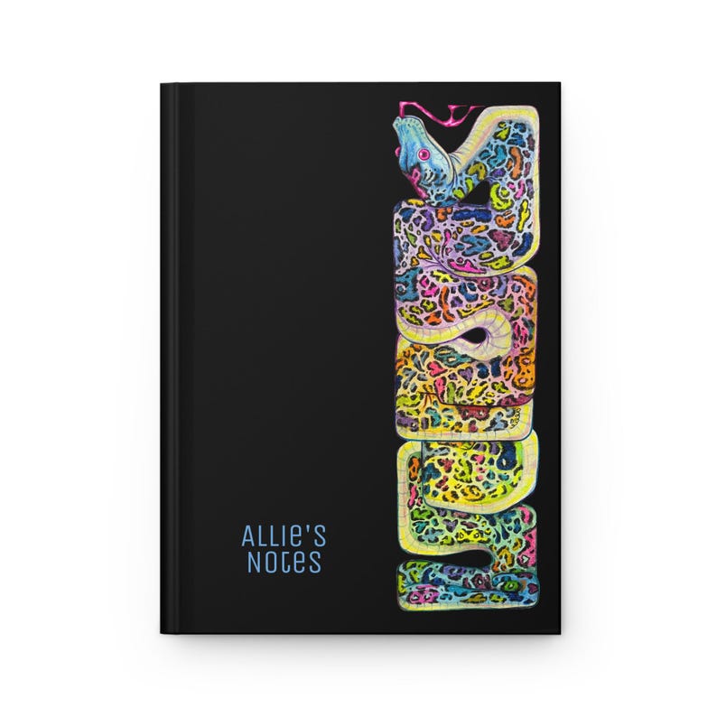 Personalized Rainbow Leopard Ball Python Hardcover Journal, Unique Diary image 3