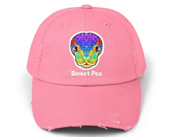 Rainbow Ball Python Distressed Cap | Personalized 90s Streetwear