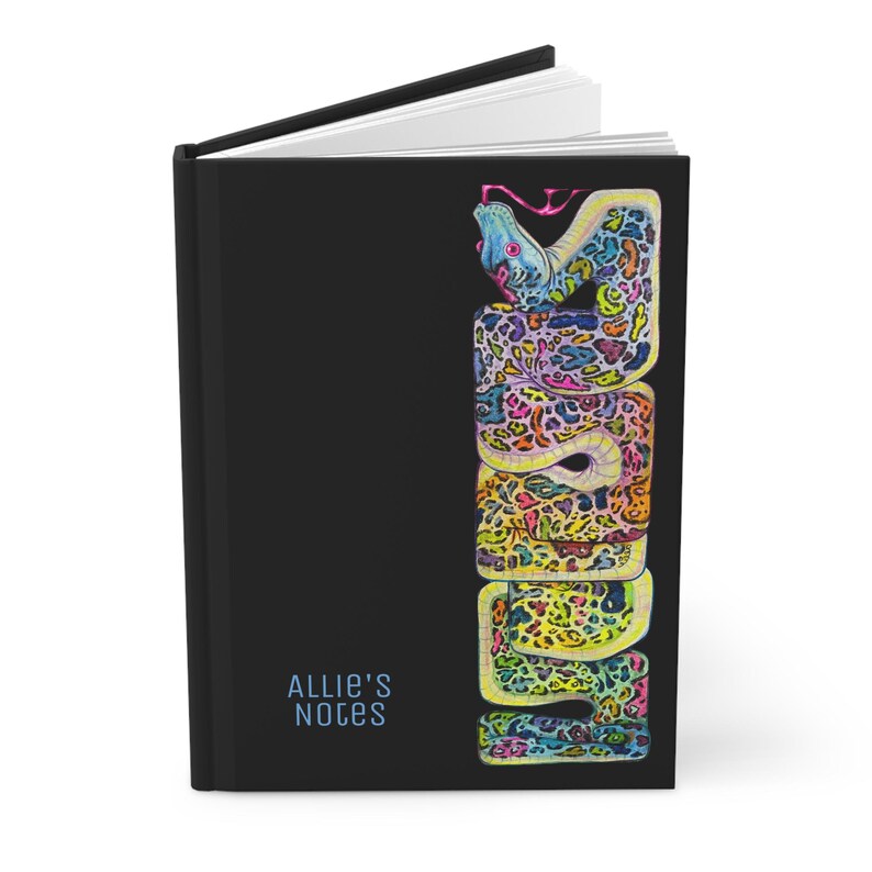 Personalized Rainbow Leopard Ball Python Hardcover Journal, Unique Diary image 4
