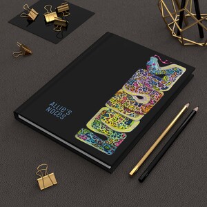 Personalized Rainbow Leopard Ball Python Hardcover Journal, Unique Diary image 2