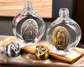 Sacred Water Vessel - Divine Savior Flask, Spiritual Crucifix Carafe, Blessed Mother Figurine Container, Sanctified Water Flask