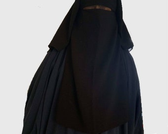 Muslim Women Quality Hijab 3Layer Large Niqab Veil Burka FaceCover Niqab