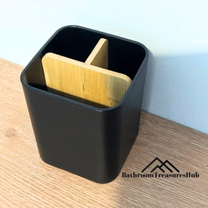 Zahnbürstenhalter, Zahnbürstenhalter aus Holz, Badezimmer-Organizer, Zahnbürstenhalter, Zahnbürstenhalter aus Kunststoff, Bambus-Teiler