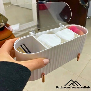 Cesto portaoggetti, portaoggetti per il bagno, porta oggetti, cesto per il bagno, cesto moderno, organizer per cosmetici immagine 4