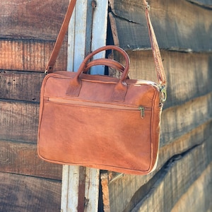 Porte-documents en cuir, sac pour ordinateur portable en cuir marron, porte-documents en cuir pour homme, sac pour ordinateur portable, sac en cuir souple, cadeau pour lui, sac à bandoulière, sac à bandoulière