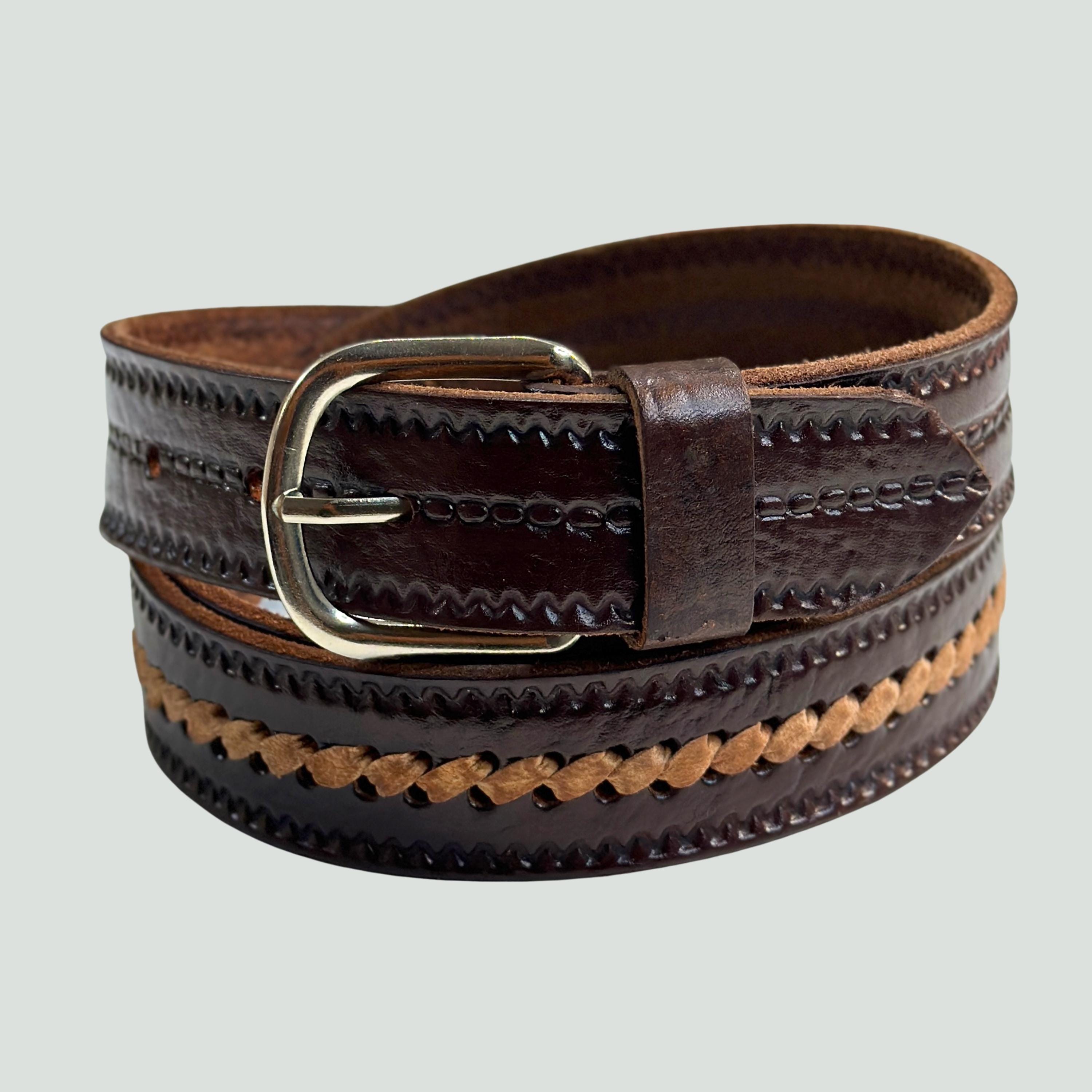 Brown Fur and Leather Belt Made in Morocco Moroccan belt with buckle | Moroccan leather belt women  main image 4