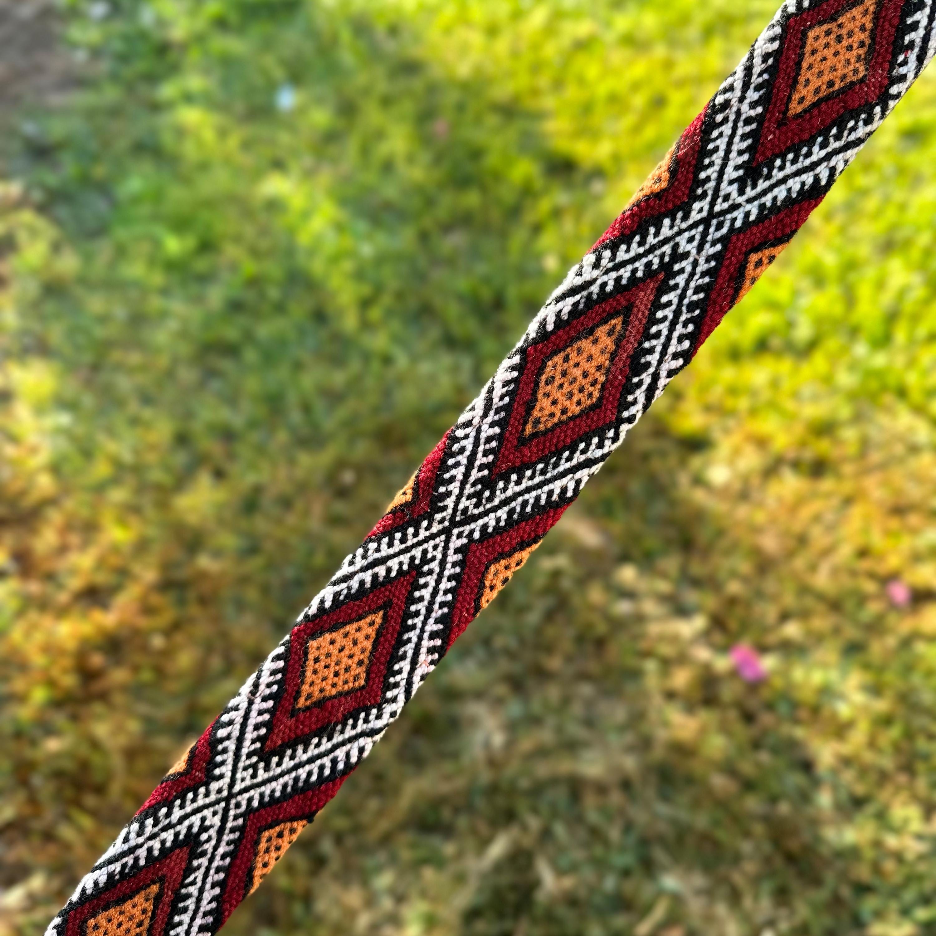 Handmade Rug Belt, Brown Leather Moroccan Rug Design Belt, Colored Rug ...