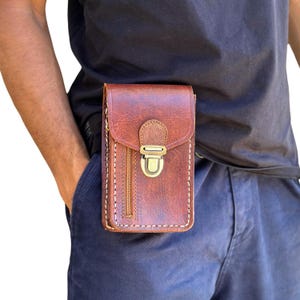 Crossbody Phone Leather Bag, Leather Cell Phone Bag, Personalized Phone Purse, Leather Mini Purse Bag, Handmade Leather Bag, Gift for Her