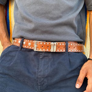 Handmade Leather Belt, Brown Leather Belt, Full Grain Leather Belt, Mens Leather Belt, Womens Leather Belt, Adjustable Belt, Gift for Him