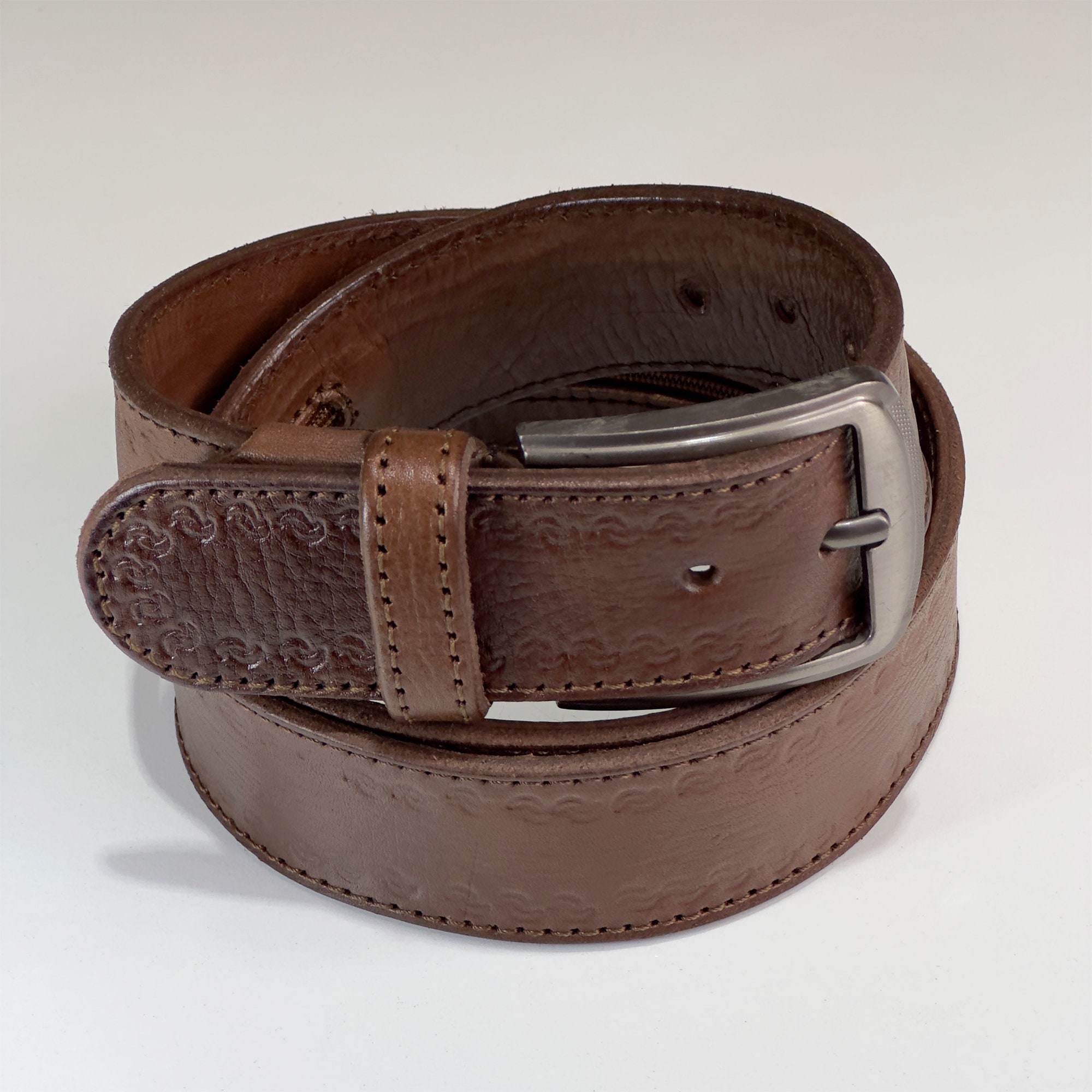 Handmade Moroccan Full Grain Leather Belt With Hidden Pocket 