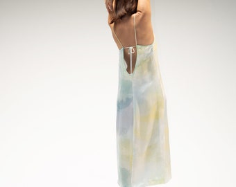 Cupro nightdress in mist print