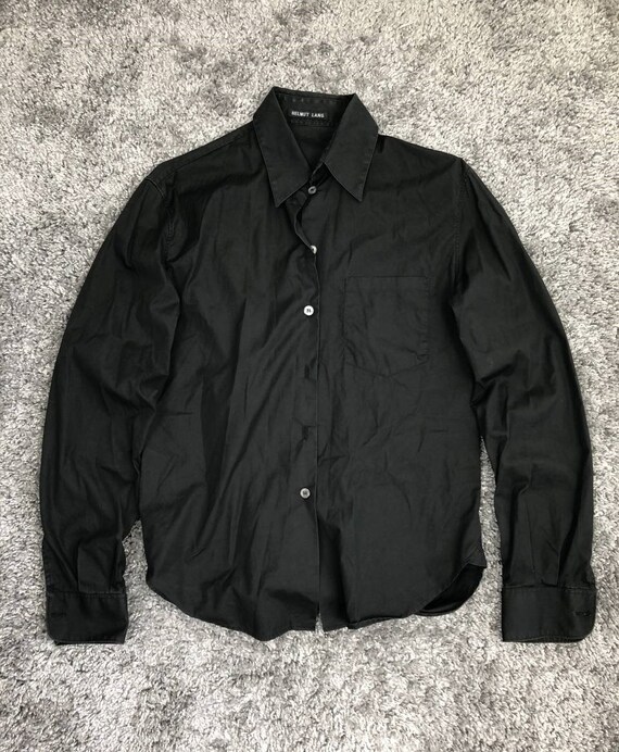 Helmut Lang Black Button Up Mens Pocket Shirt Ava… - image 1