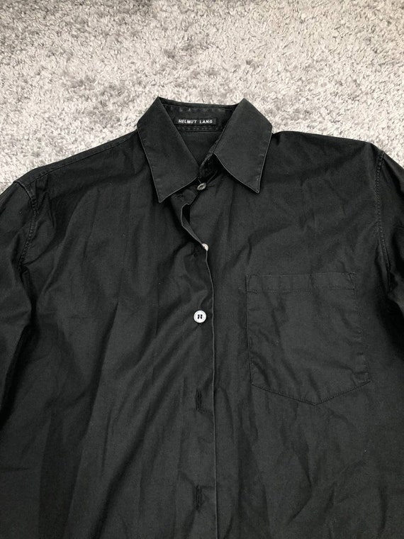 Helmut Lang Black Button Up Mens Pocket Shirt Ava… - image 8