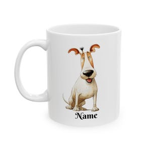 Bull Terrier Ceramic Mug, Personalized Dog Lover Coffee Cup, Custom Pet Portrait Gift, Puppy Owner Tea Mug, Animal Lover Kitchen Decor, Pet