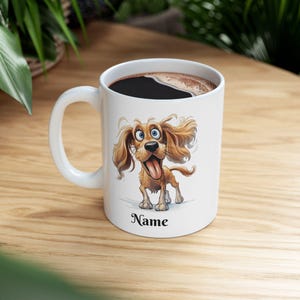 Cocker Spaniel Ceramic Mug, Personalized Dog Lover Coffee Cup, Custom Pet Portrait Gift, Puppy Owner Tea Mug, Animal Lover Kitchen Decor