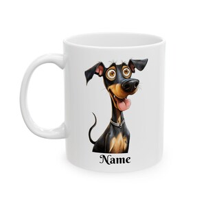 Doberman Pinscher Ceramic Mug, Personalized Dog Lover Coffee Cup, Custom Pet Portrait Gift, Puppy Owner Tea Mug, Animal Lover Kitchen Decor