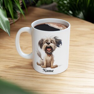 Lhasa Apso Ceramic Mug, Personalized Dog Lover Coffee Cup, Custom Pet Portrait Gift, Puppy Owner Tea Mug, Animal Lover Kitchen Decor