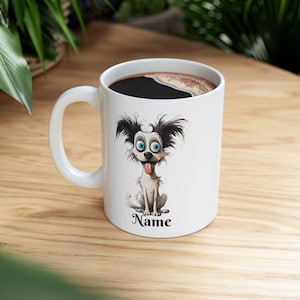 Papillon Ceramic Mug, Personalized Dog Lover Coffee Cup, Custom Pet Portrait Gift, Puppy Owner Tea Mug, Animal Lover Kitchen Decor, Pet