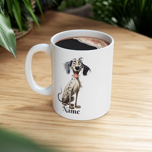 English Setter Ceramic Mug, Personalized Dog Lover Coffee Cup, Custom Pet Portrait Gift, Puppy Owner Tea Mug, Animal Lover Kitchen Decor