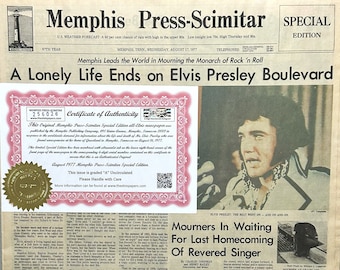 Rare 1977 Elvis Presley Death Memphis Newspaper Special All