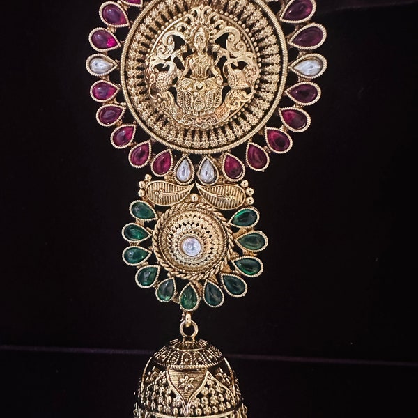 Kemp Jada billa/Lakshmi jada billa/ Peacock hair clip/Indian hair accessory/Hair clip/south indian hair jewelry/hair juda jewelry