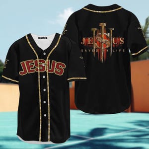 Jesus Baseball Jersey, Christian Faith Shirt, Jesus Saved My Life Shirt, Religious Baseball Tee, Bold Christian Shirt, Gift For Him