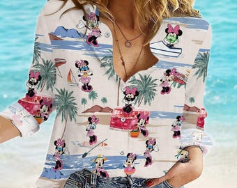 Minnie Blouse Shirt, Disney Mouse Shirt, Magic Kingdom Merch, Cartoon Movie Women Blouses, Disney Girls Trip Shirt, Gift For Her