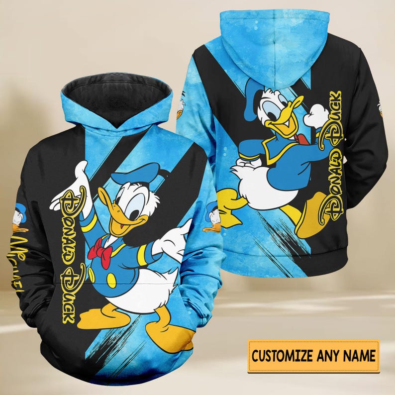 Personalized Donald Duck Hoodie And Joggers, Disney Donald Hoodie, Movie Cartoon Hoodie, Magic Kingdom, Disney World Gifts For Him Her