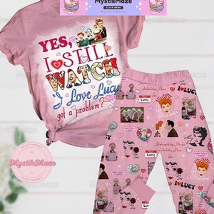 Ensemble pyjama Noël I Love Lucy, t-shirt I Love Lucy, pyjama femme I Love Lucy, chemise Vinatge minuit, t-shirt Lucy Ricardo, cadeau pour fan