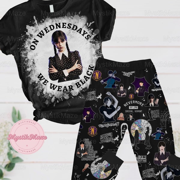 Wednesday addams pajamas etsy