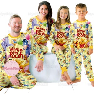 Winnie de Poeh pyjamafamilie, Pooh and Friends pyjamaset, schattig shirt van Poeh, Eeyore pyjamaset, shirt Disney Trip, cadeau voor fan
