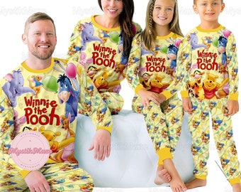 Winnie The Pooh Pajamas Family, Pooh And Friends Pajamas Set, Cute Pooh Shirt, Eeyore Set Of Pajamas, Disney Trip Shirt, Gift For Fan