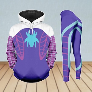 Felpa con cappuccio Spider Gwen, leggings da donna Gwen Stacy Spider, costume cosplay Disney Spider Gwen, maglietta da supereroe, regalo di Halloween per lei