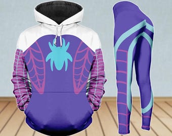 Spider Gwen Hoodie, Gwen Stacy Spider Women Leggings, Disney Spider Gwen Cosplay Costume, Superhero Shirt, Halloween Gift For Her