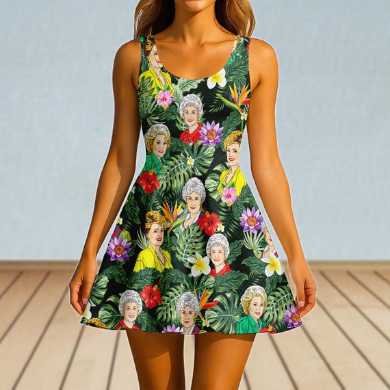 ladies skater dress Golden Girl Dress, Stay Golden Women Dress, 80s Tv Sitcom Shirt for Women, the Golden Girls Fan Dress, Movie Lover Gifts for Her swatch:acai