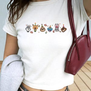 Disney Zootopia Embroidered Baby Tee,judy Hopps Nick Gary Yax Tee, Zootopia Mickey Women Top, Disneyland Family Shirt, Disneyworld Gift