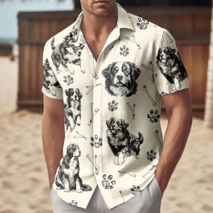 Boston Terrier Button Shirt, Men Shorts, Dog Mom Hawaiian Shirt, Terrier Lover Shirt, Dog Dad Summer Beach Shirt, Gift For Her Him