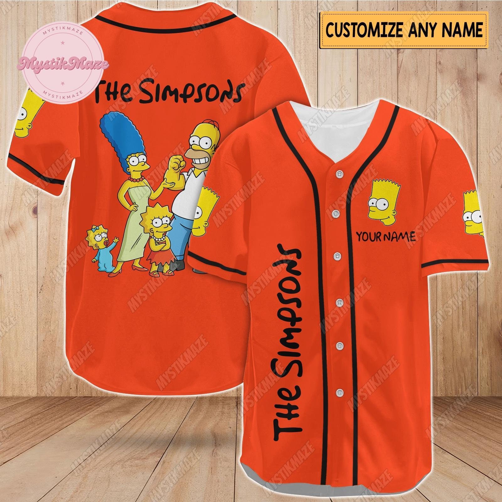 Personalized The Simpsons Shirt, The Simpsons Jersey S