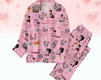 Pijama "I Love Lucy", camiseta de Lucy Ricardo, pijama vintage de mujer, camiseta de comedia retro de medianoche, pijama familiar, regalo para un fan