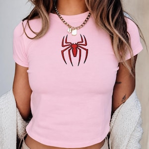 Embroidered Spiderman Brand New 2026 Baby Tee, Spider logo Baby Tee, Super Hero Avenger Matching Tee, WDW Trip Matching Vacation Top