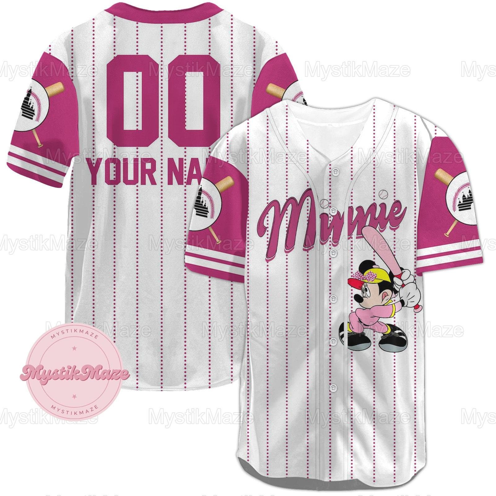 Discover Personalized Minnie Baseball Jersey, Minnie Disney Jersey Shirt, Minnie Mouse Jersey