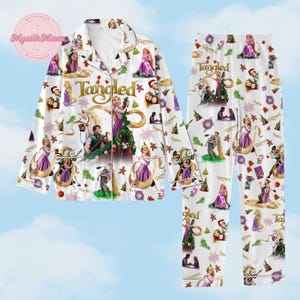Tangled Pajamas Set Disney Princess Rapunzel Pajamas Pants Cartoon Character Pajamas Princess Rapunzel Womens Pajamas pajamas for Party Etsy