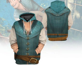 Tangled Hoodie, Flynn Rider Cosplay Shirt, Tangled Sweatshirt, Tangled Tshirt, Tangled Zip Hoodie, Flynn Rider 3D Hoodie, Birthday Gift