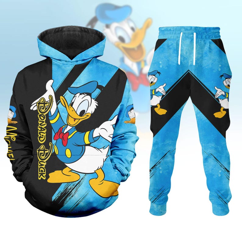 Personalized Donald Duck Hoodie And Joggers, Disney Donald Hoodie, Movie Cartoon Hoodie, Magic Kingdom, Disney World Gifts For Him Her