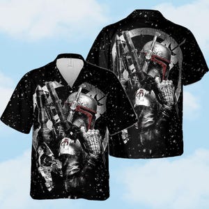 Mandalorian Hawaiian Shirt, Star Wars Button Shirt, Disney Trip Shirt, Magic Kingdom Shirt, Family Vacation Shirt, Star Wars Fan Gift
