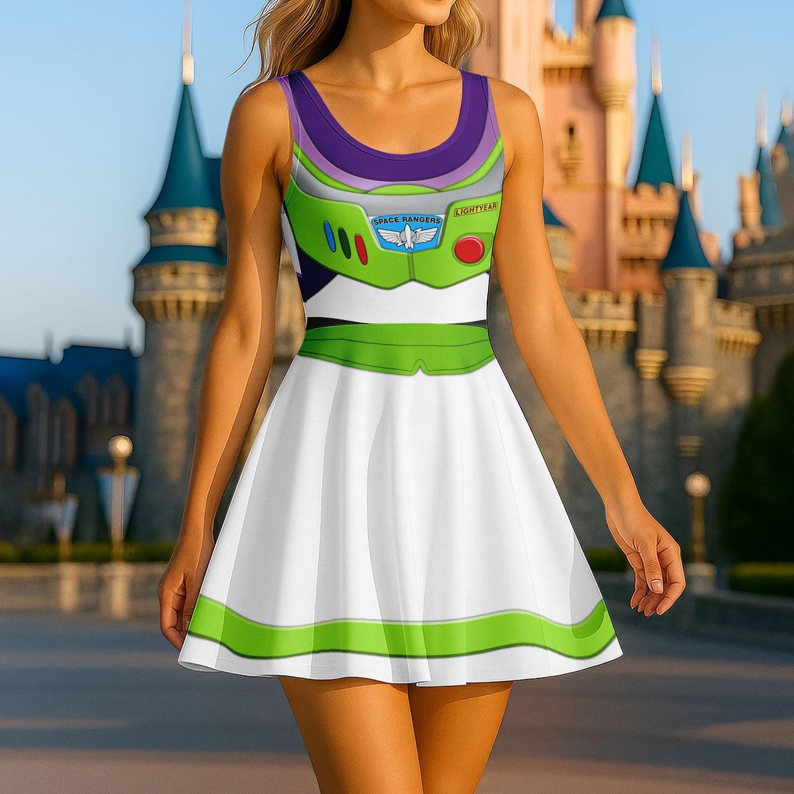 buzz lightyear skater dress Buzz Lightyear Skater Dress, Disney Pixars Dress, Party Outfit 2026