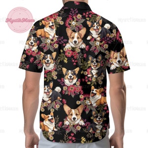 Corgi Button Shirt, Corgi Hawaiian Shirt, Corgi Shirt, Corgi Lover Shirt, Corgi Summer Shirt, Corgi Vacation Shirt, Corgi Lover Gift