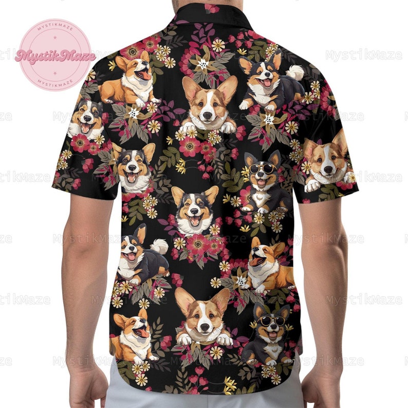 Corgi Button Shirt, Corgi Hawaiian Shirt, Corgi Shirt, Corgi Lover Shirt, Corgi Summer Shirt, Corgi Vacation Shirt, Corgi Lover Gift